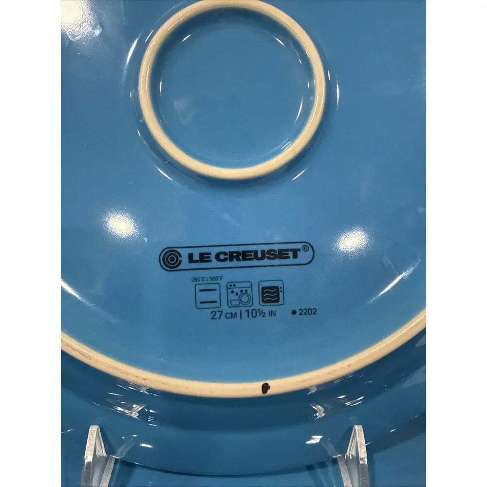 Set 4 MARSEILLE Blue Le Creuset 10.63in Dinner Plate Stoneware New Second Choix